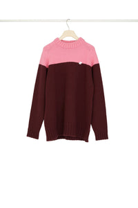 Pull bicolore en laine et cachemire éco-responsables