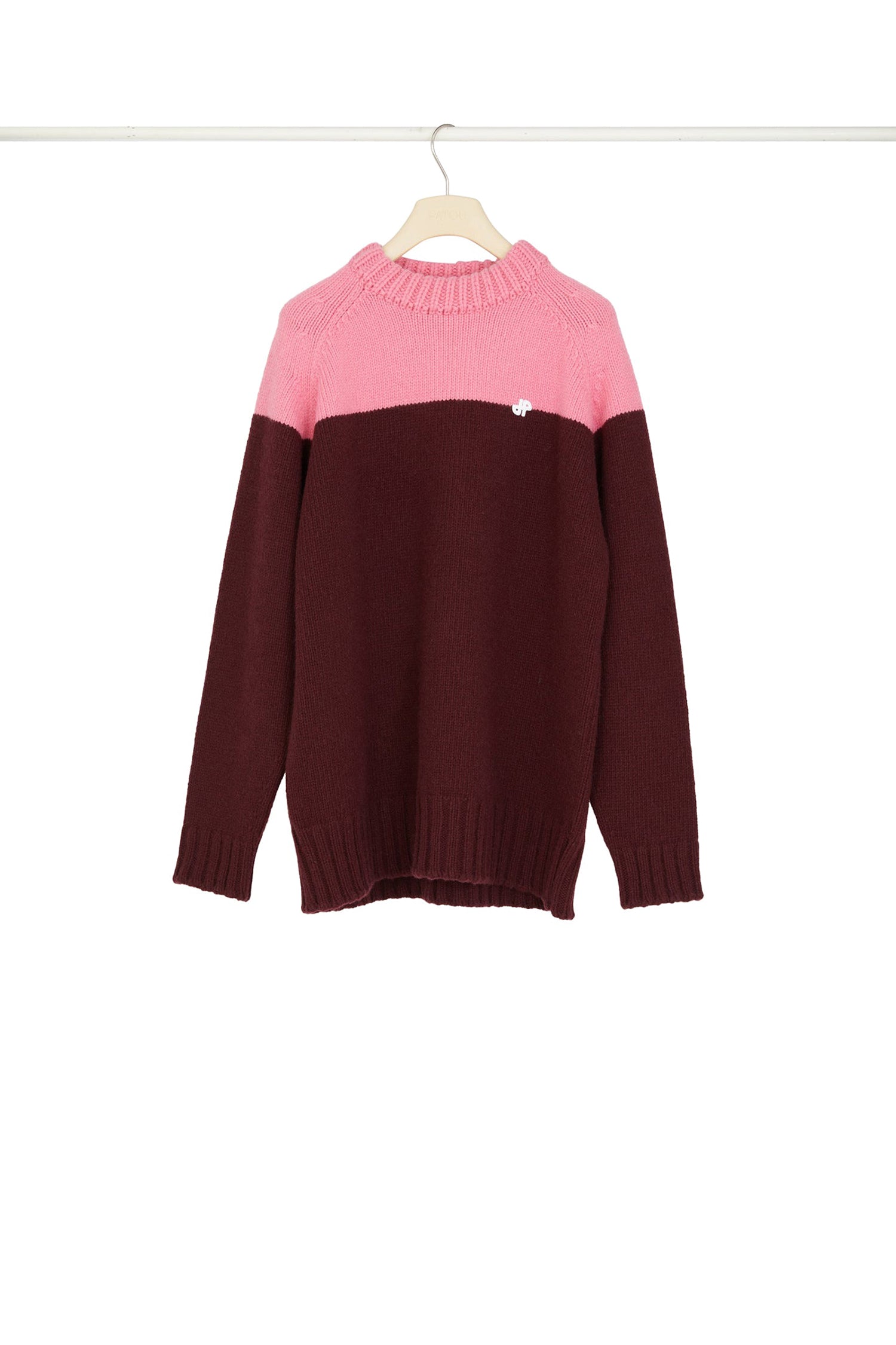 Pull bicolore en laine et cachemire éco-responsables