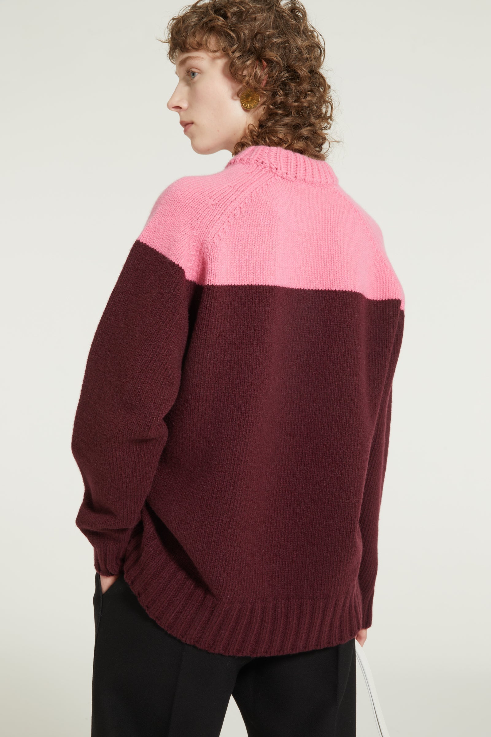 Pull bicolore en laine et cachemire éco-responsables