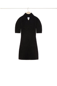 Robe courte à découpe en alpaga mélangé éco-responsable - Noir