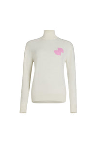 Pull col roulé JP en laine et cachemire - Blanc