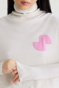 White / Pull JP à col roulé en laine et cachemire éco-responsable