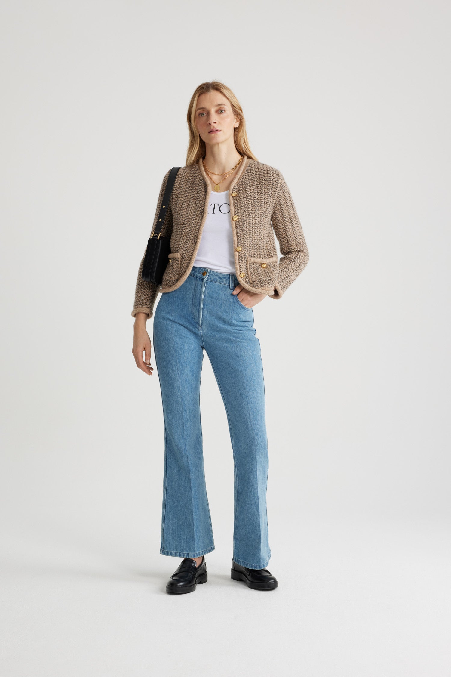 Veste ajustée en mélange d'alpaga et laine bio