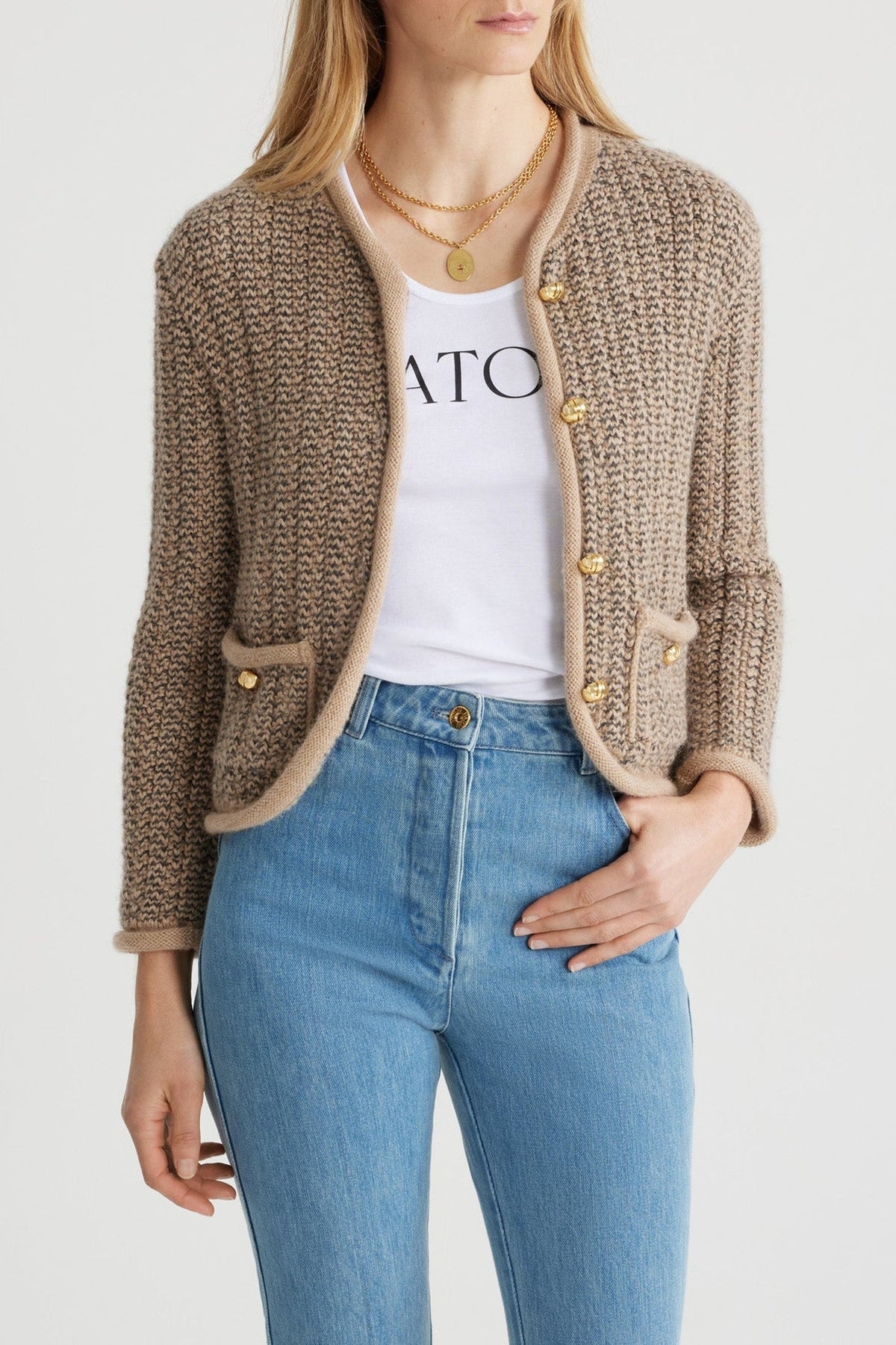 Angora / Veste ajustée en mélange d'alpaga et laine bio