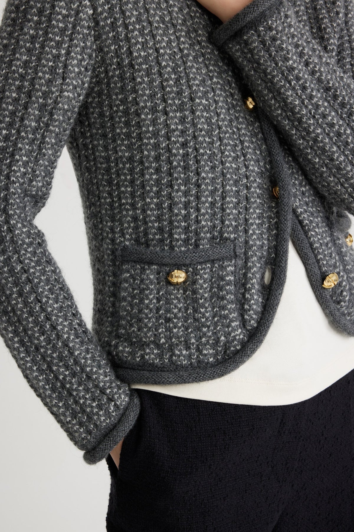 Graphite / Veste ajustée en mélange d'alpaga et laine bio