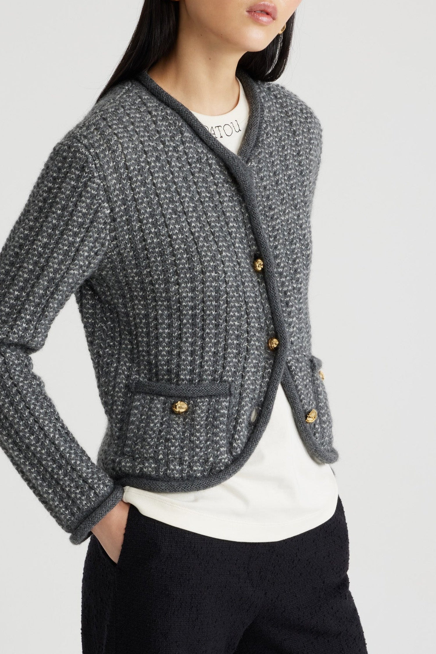 Veste ajustée en mélange d'alpaga et laine bio
