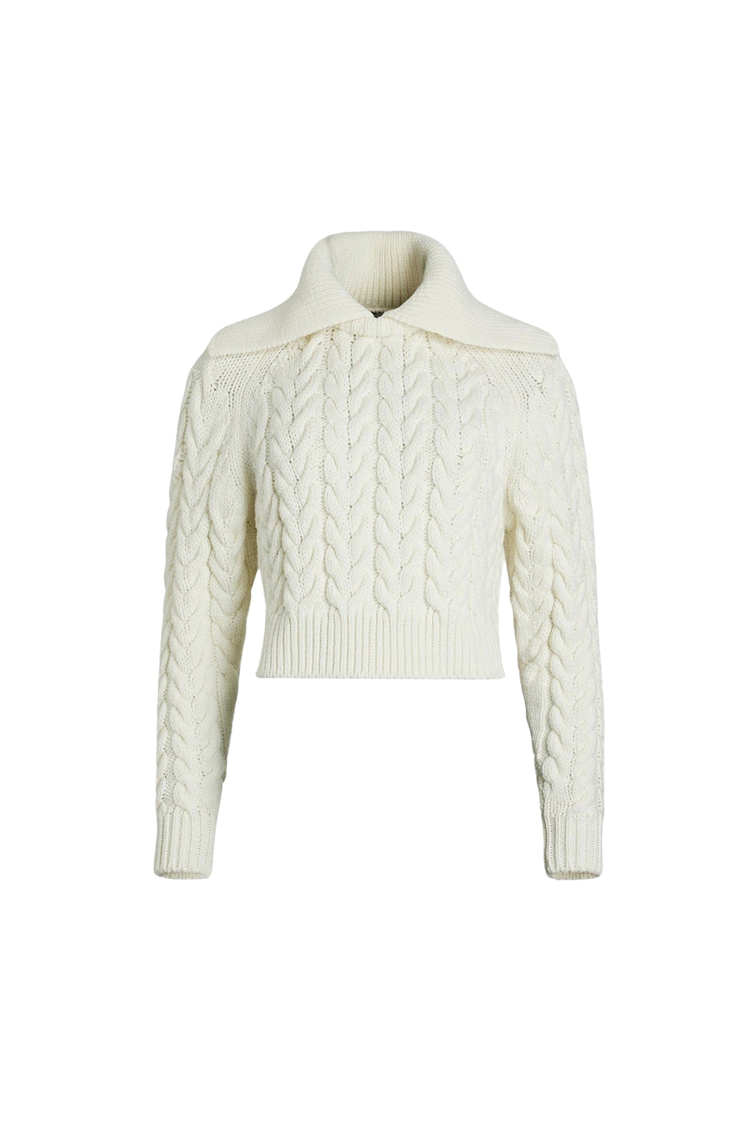 Pull marin tressé en laine - Blanc
