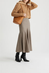 Pull marin tressé en laine - Marron Châtaigne
