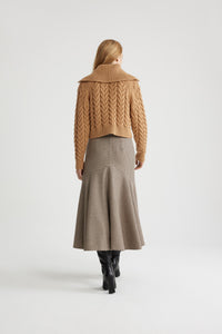 Chestnut / Pull marin tressé en laine éco-responsable