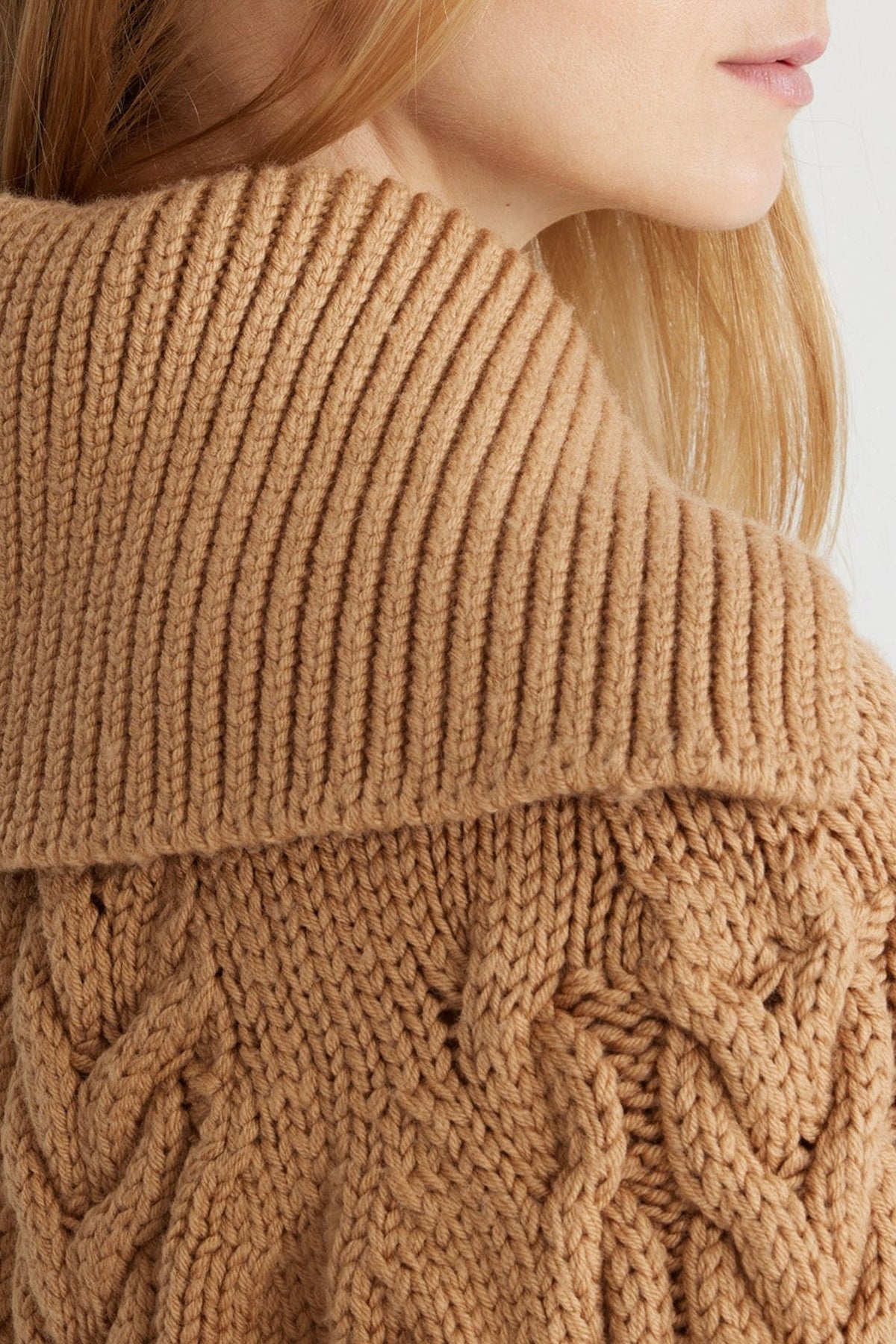 Chestnut / Pull marin tressé en laine éco-responsable