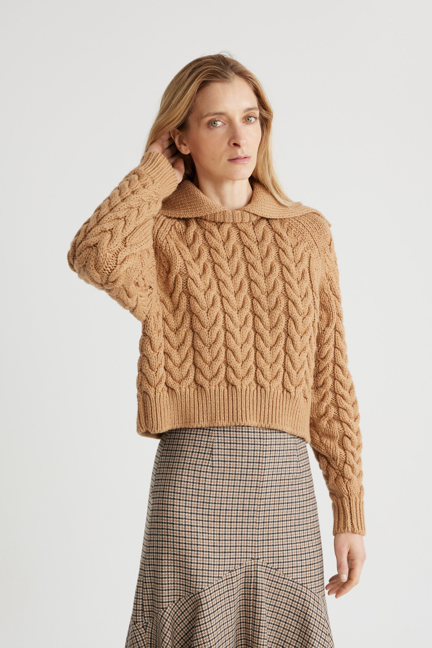 Pull marin tressé en laine éco-responsable