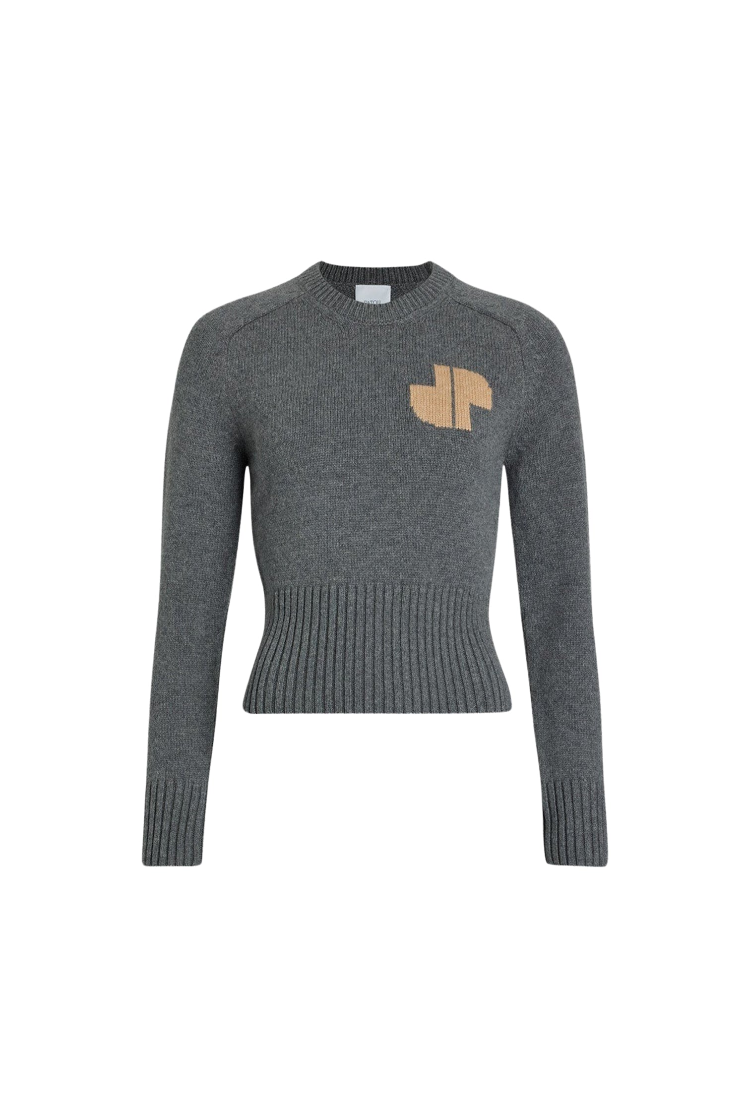 Pull à col rond JP en laine et cachemire - Gris Tempête