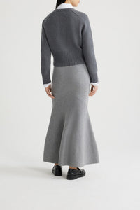 Pull à col rond JP en laine et cachemire - Gris Tempête