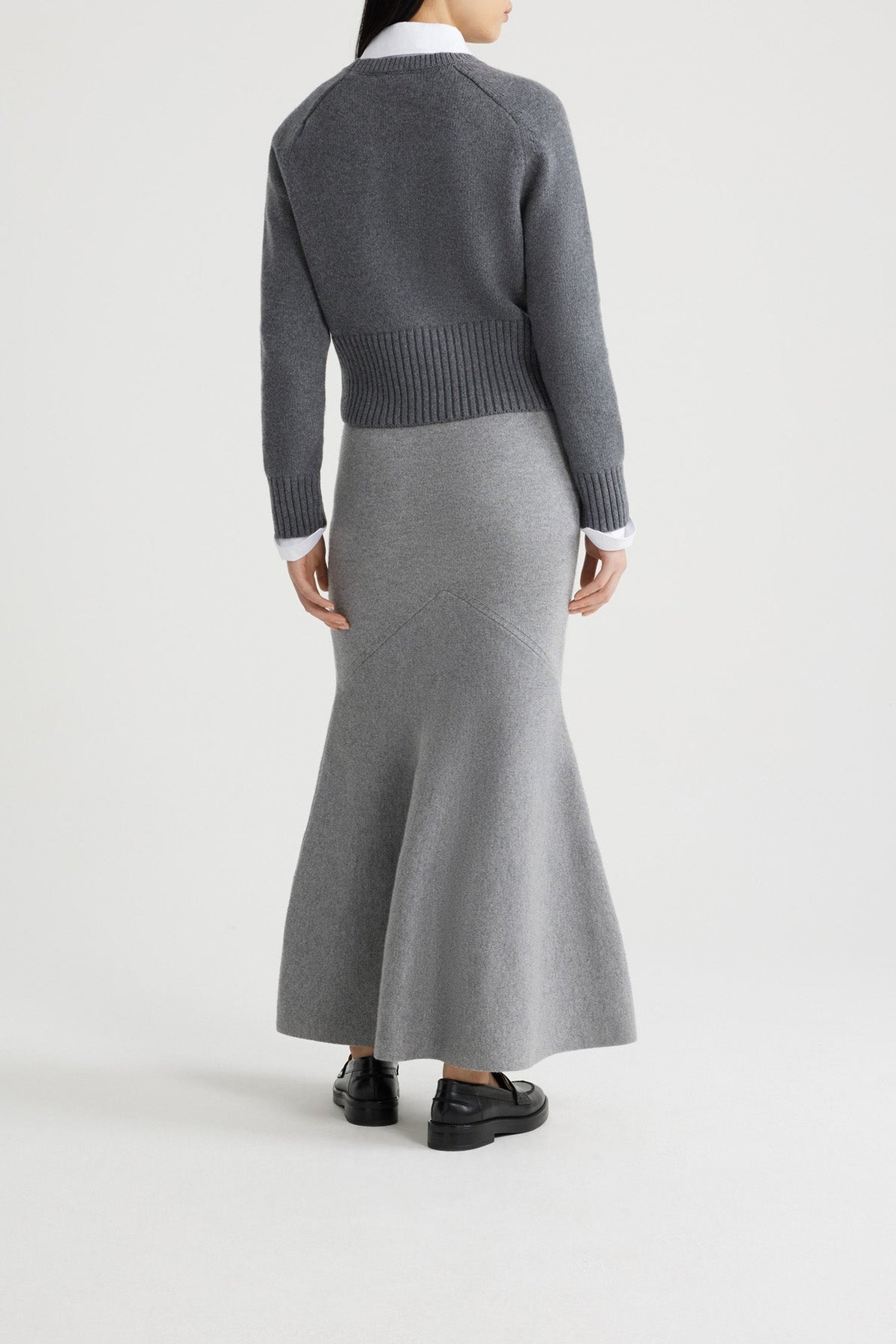Pull à col rond JP en laine et cachemire - Gris Tempête
