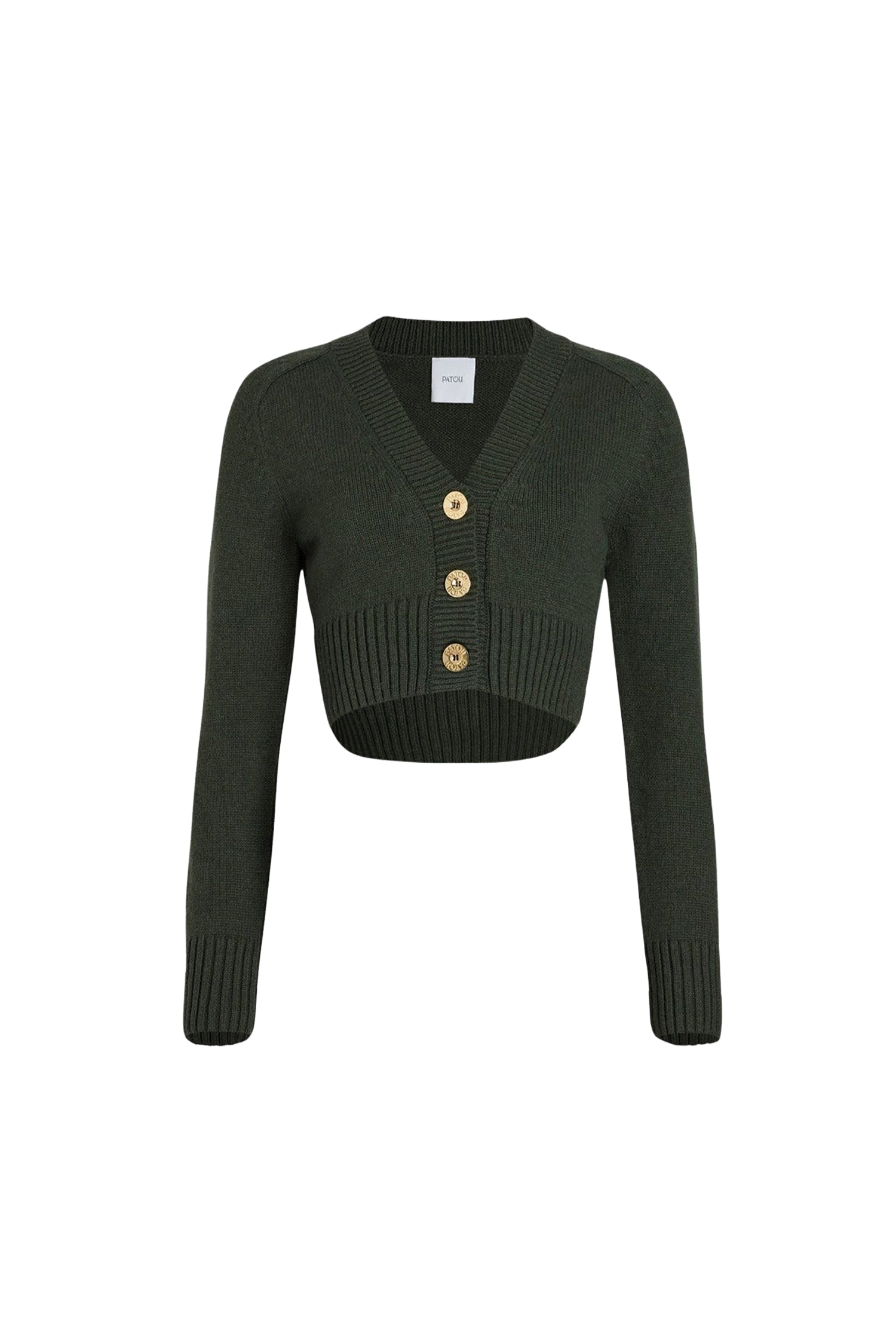 Cardigan court en laine et cachemire - Vert Bouteille