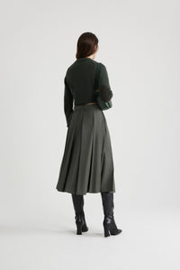 Cardigan court en laine et cachemire - Vert Bouteille