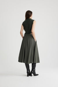 Bottle Green / Pull sans manches court en laine et cachemire éco-responsable