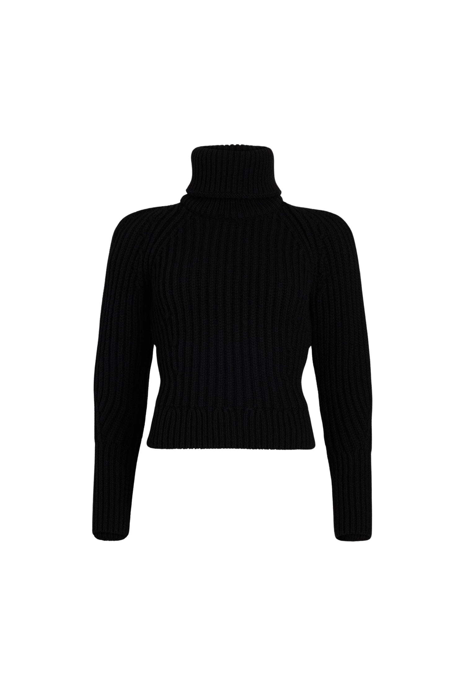 Pull col roulé en laine et cachemire - Noir