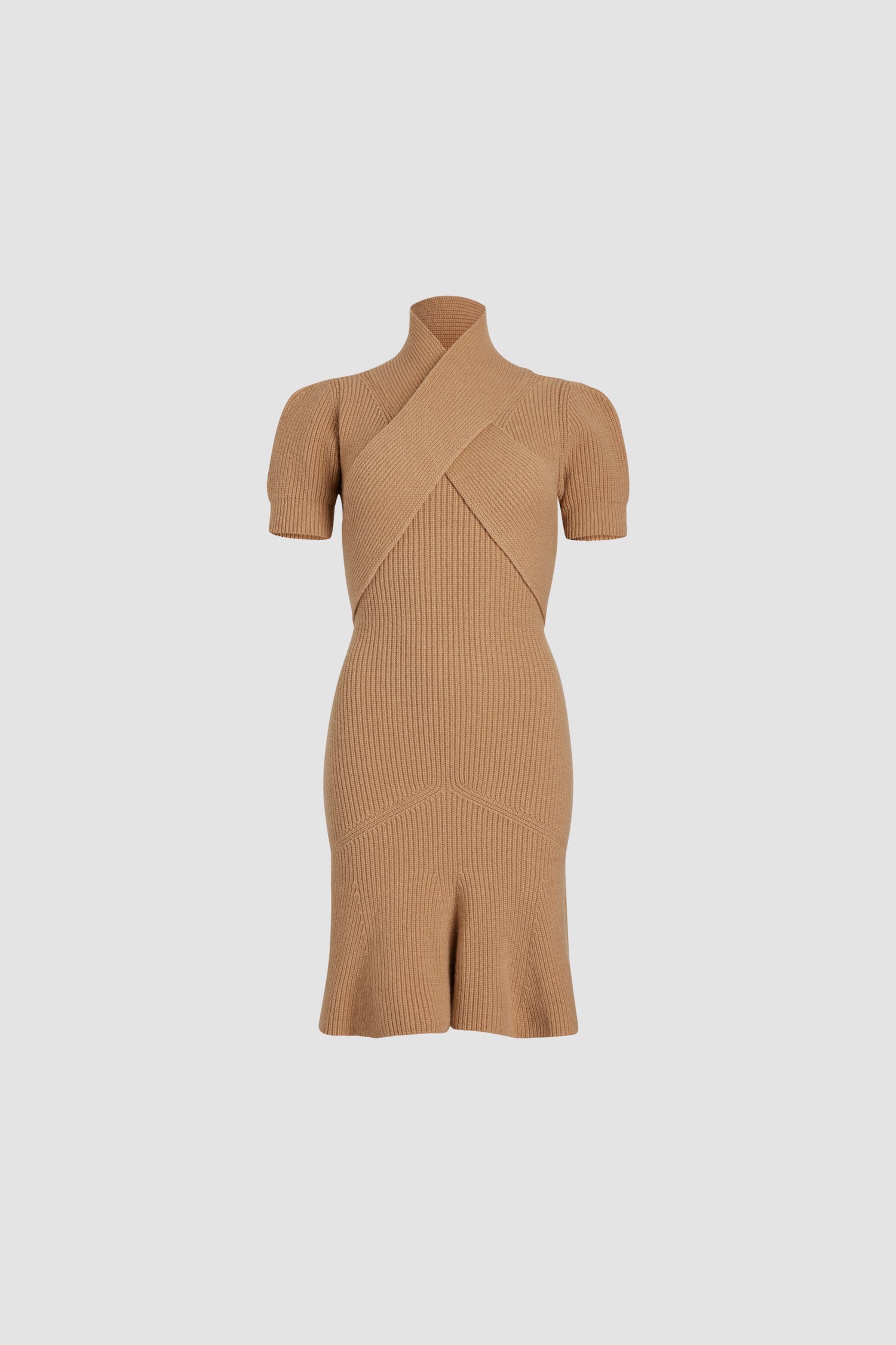 Robe à bustier croisé en laine et cachemire éco-responsable
