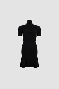 Robe à bustier croisé en laine et cachemire éco-responsable