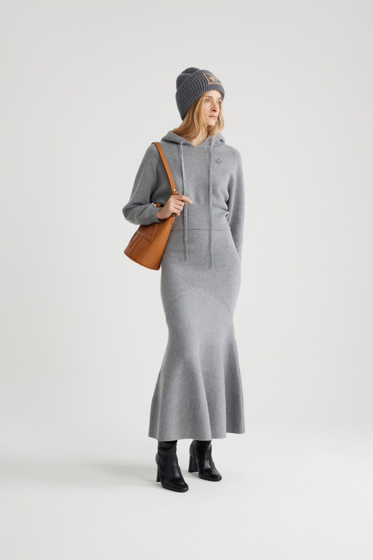 Grey / Hoodie en laine et cachemire éco-responsable