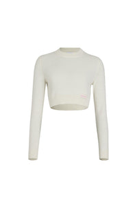 Pull court en laine et cachemire - Blanc
