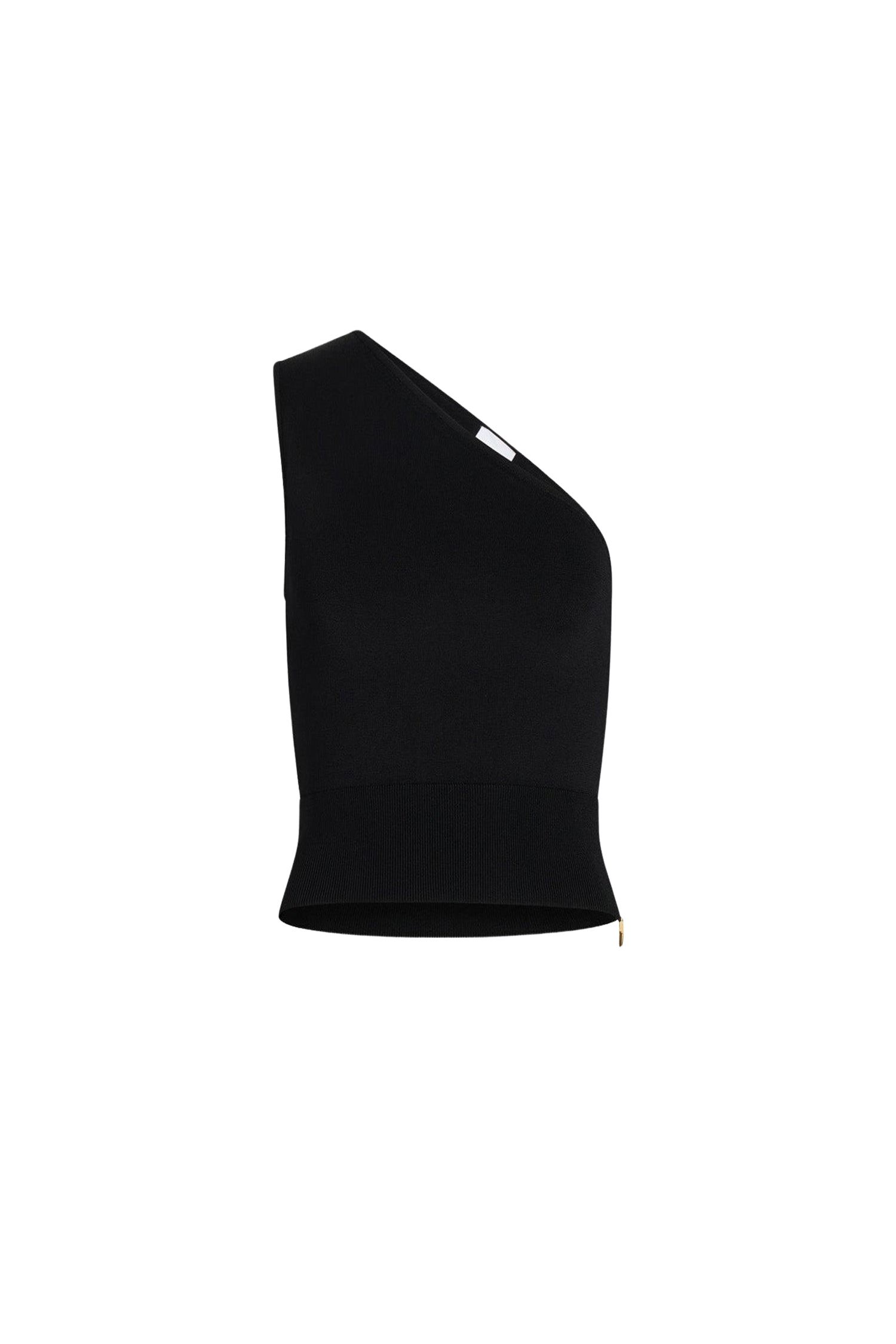 Top asymétrique en crêpe - Noir