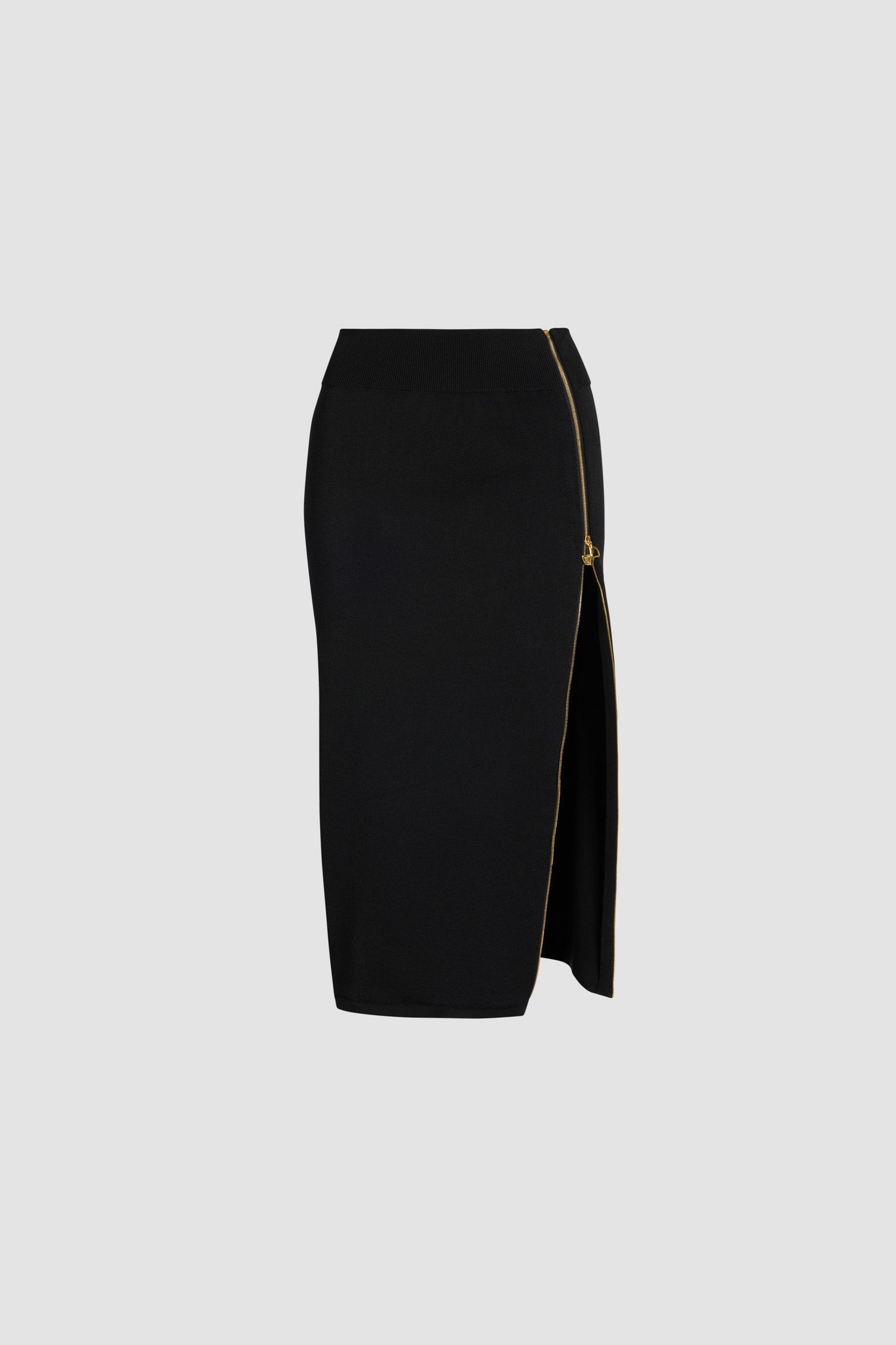 Black / Jupe crayon midi en crêpe technique