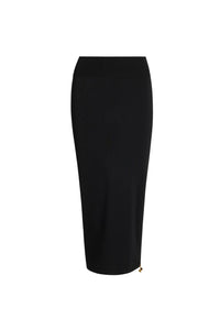 Jupe crayon midi en crêpe - Noir