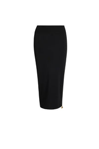 Black / Jupe crayon midi en crêpe technique