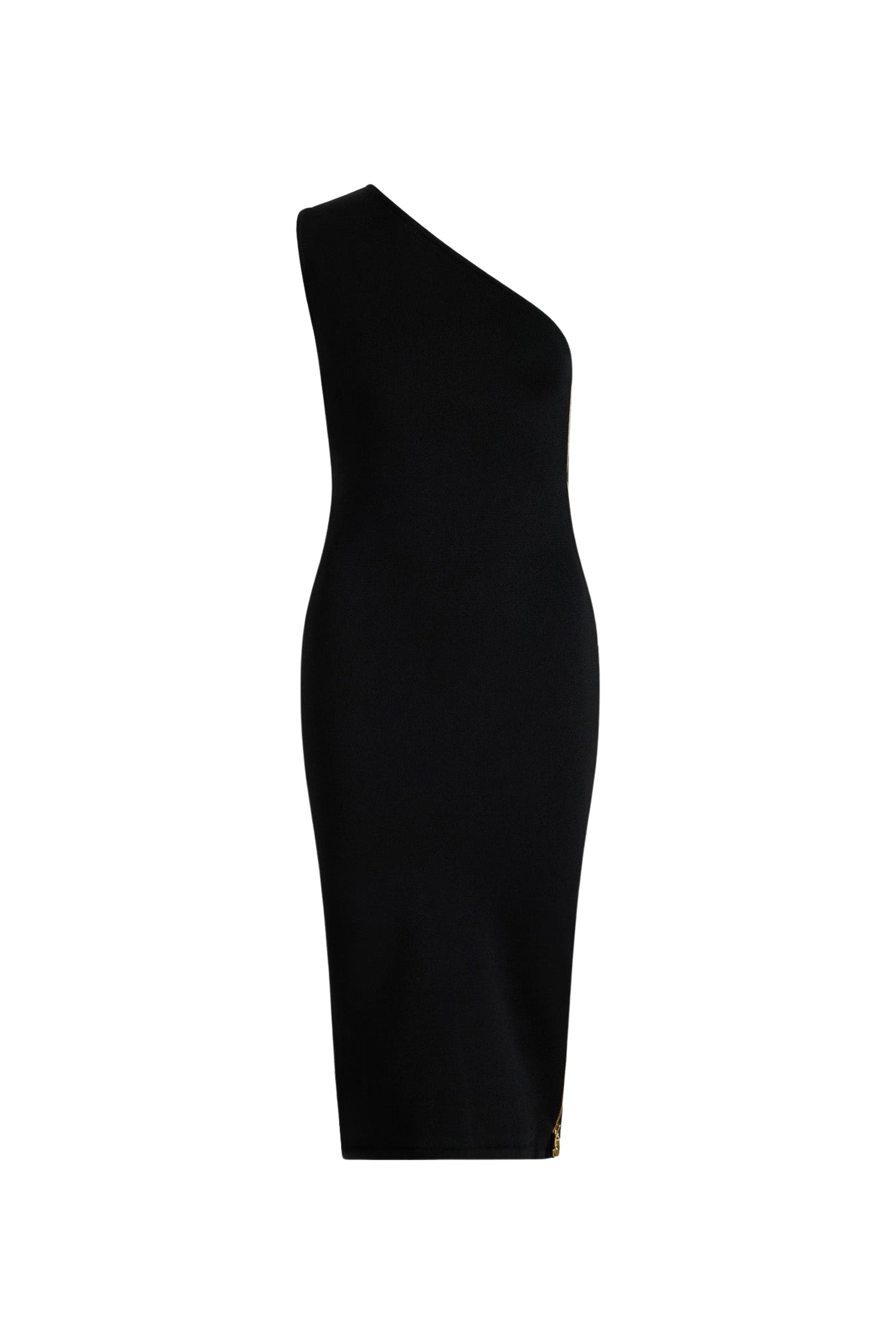 Robe midi asymétrique en crêpe - Noir