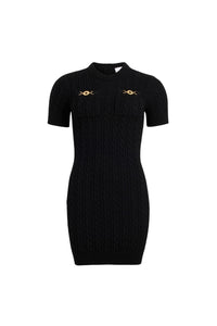 Robe courte en laine et cachemire - Noir