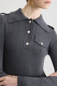 Robe midi côtelée en laine - Mercury