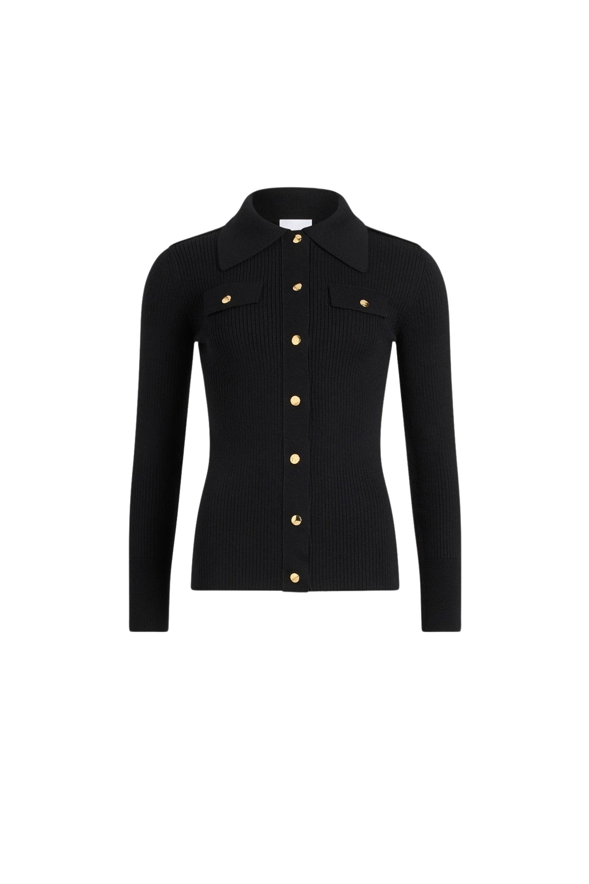 Black / Chemise côtelée en laine