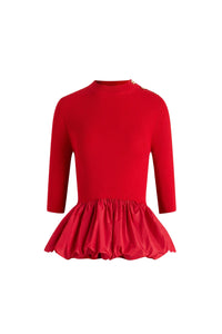 Pull côtelé en laine - Rouge Elixir