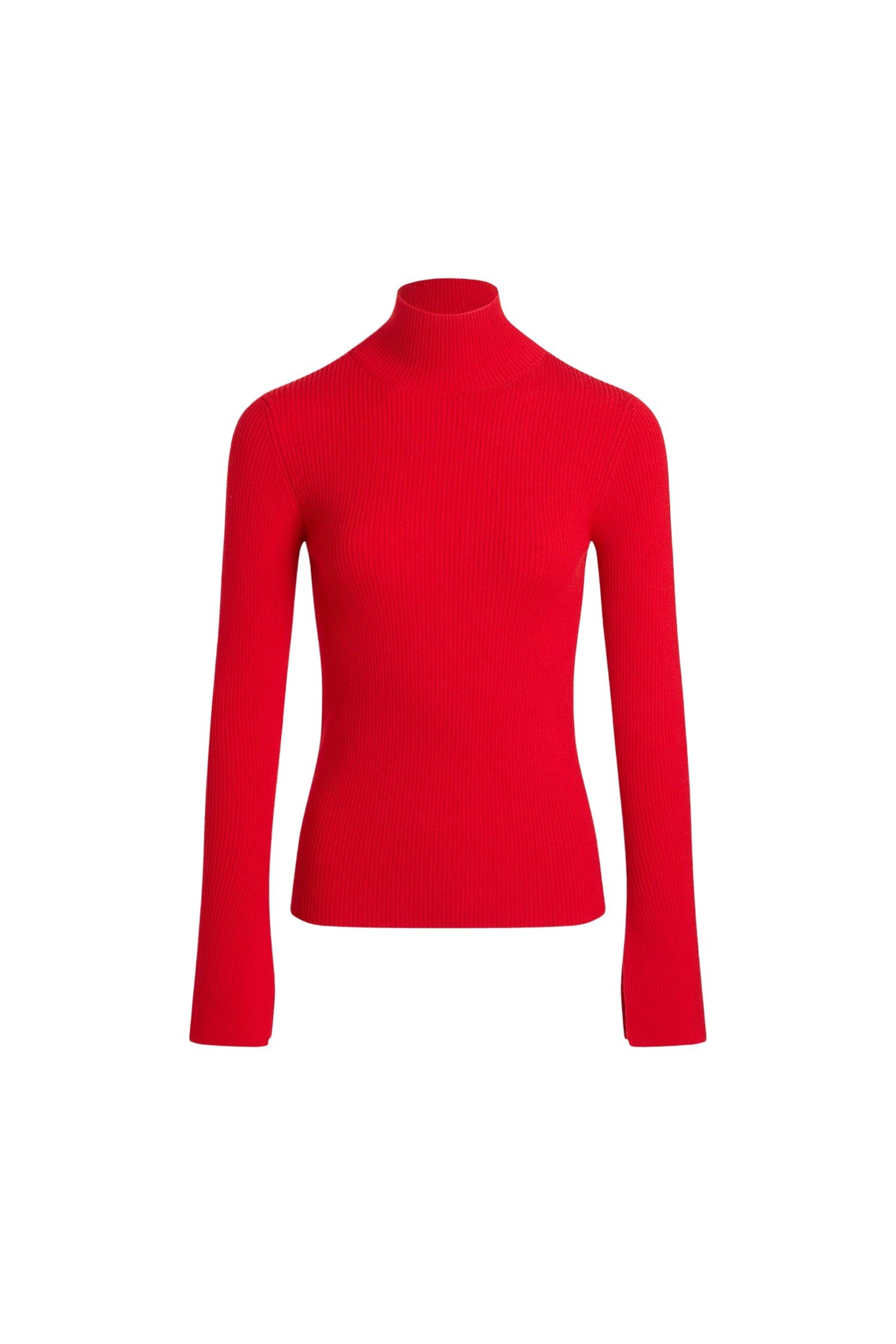 Pull côtelé en laine - Rouge Elixir