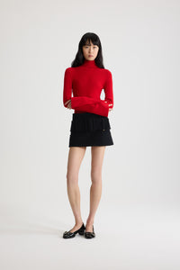 Elixir Red / Pull côtelé en laine mélangée