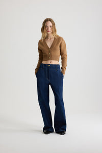 Nutmeg / Cardigan court en laine et cachemire