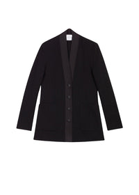 Veste structurée à boutons en laine - Noir