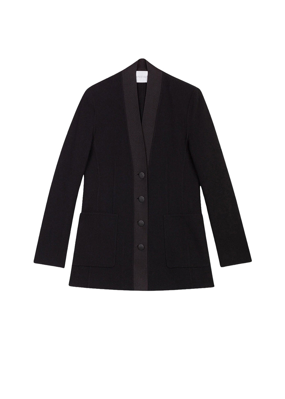 Veste structurée à boutons en laine - Noir