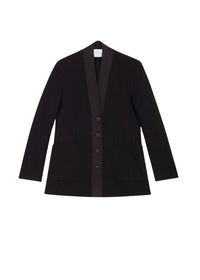 Veste avec col en trico - Noir