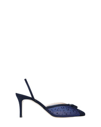 Mules Kris 75 en satin - Navy