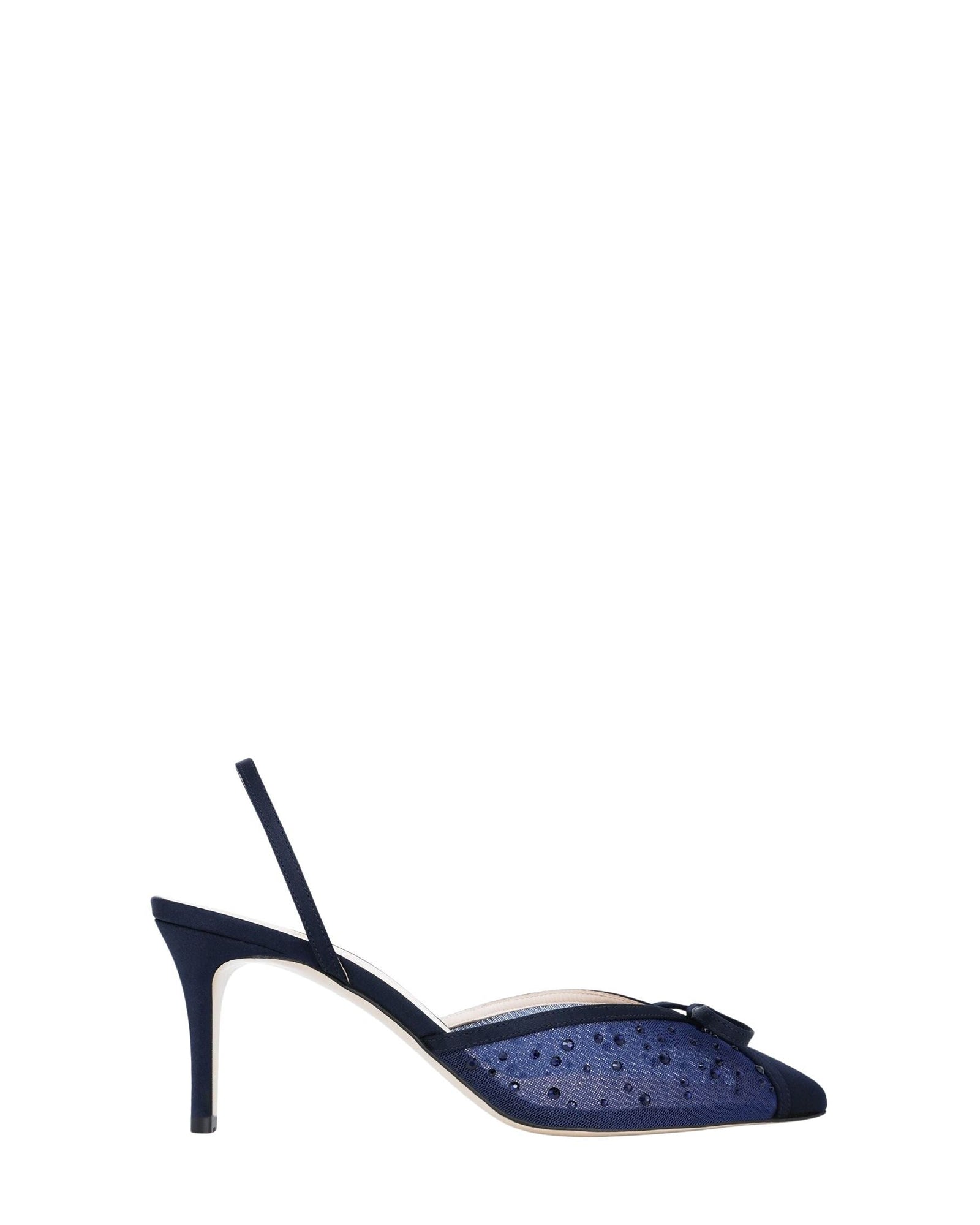 Mules Kris 75 en satin - Navy