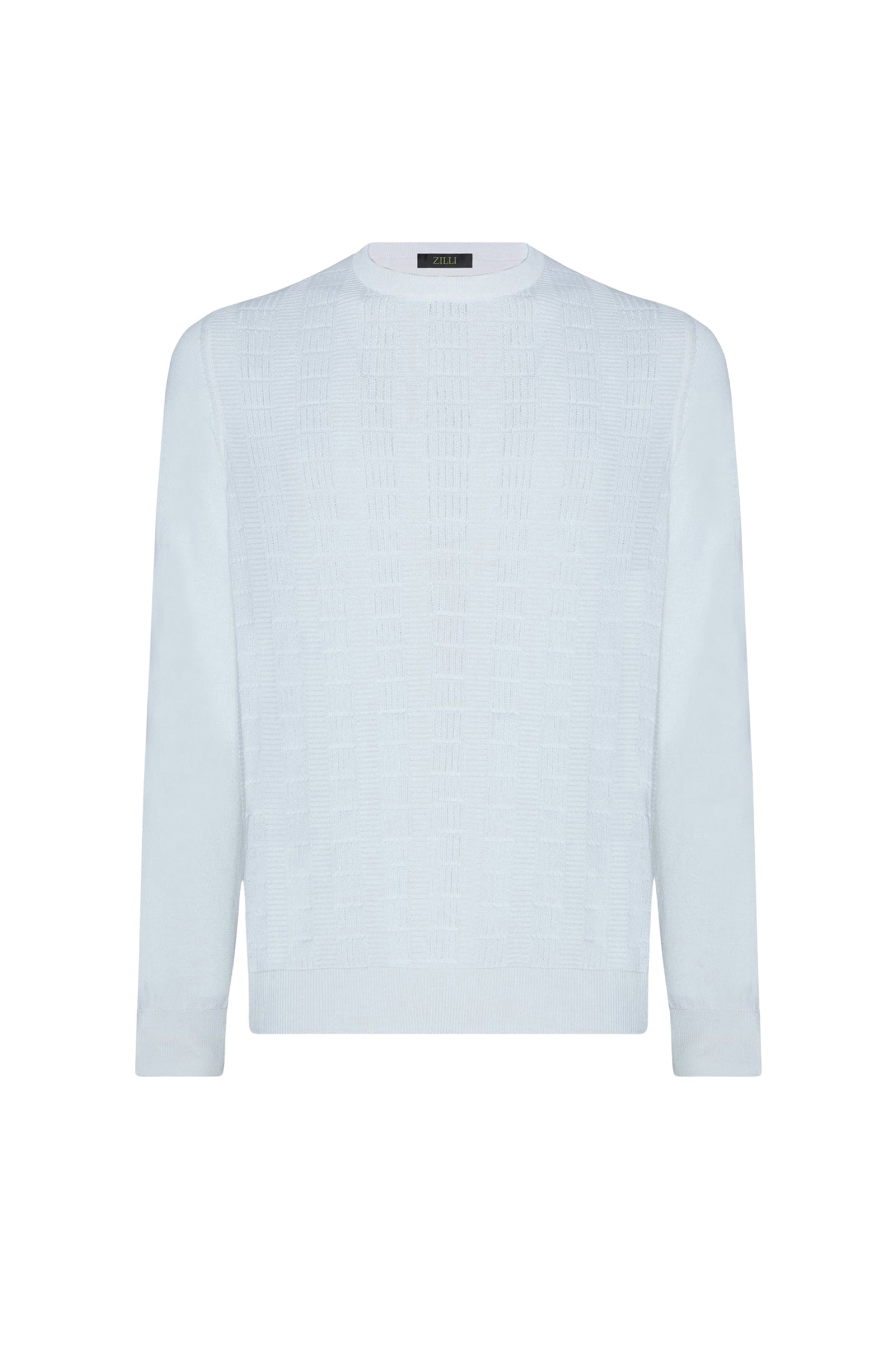 Pull à motif texturé en soie mélangée - Blanc