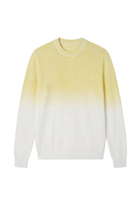 Pull à dégradé en soie mélangée - Jaune & Blanc