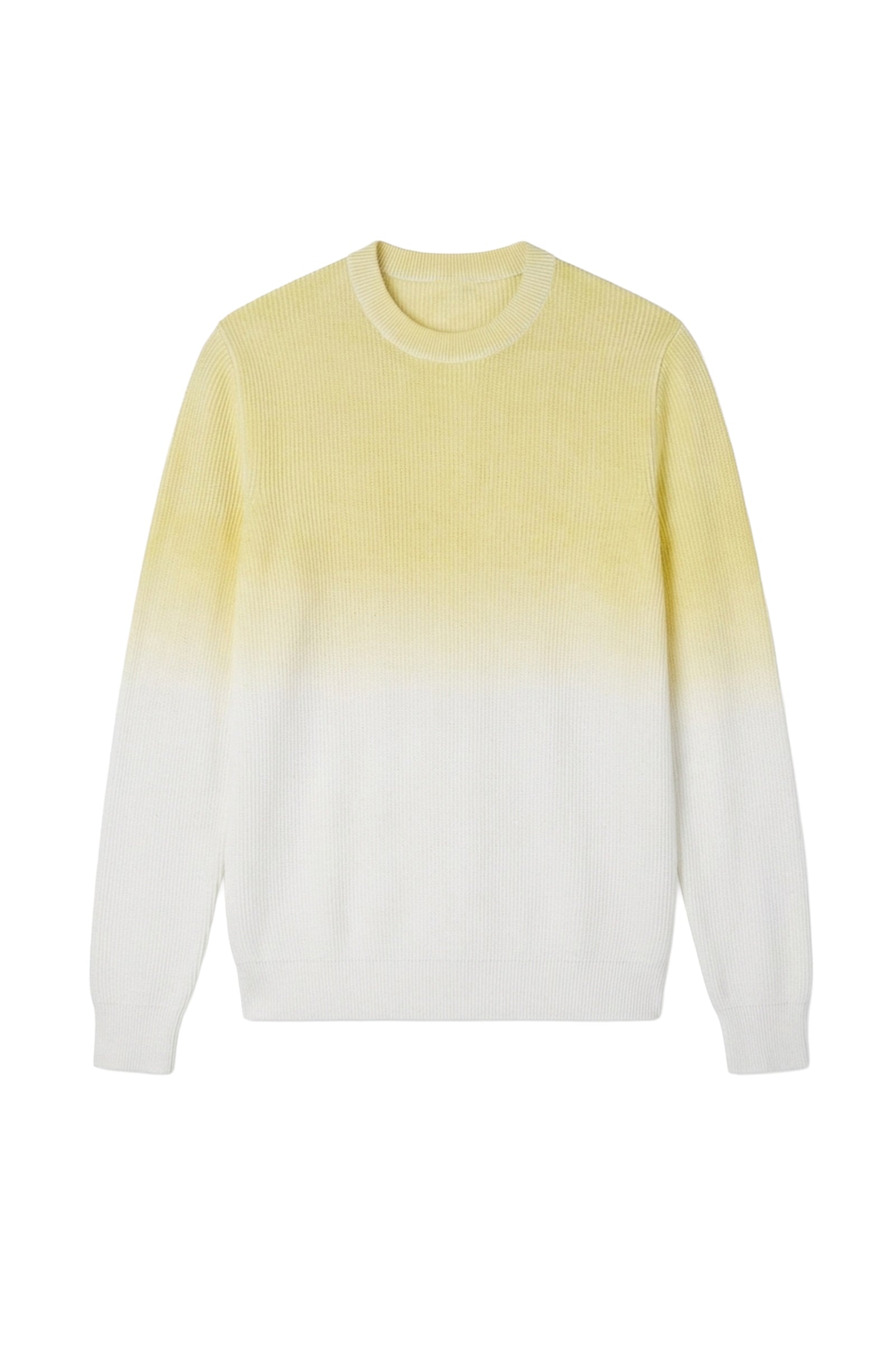 Pull à dégradé en soie mélangée - Jaune & Blanc