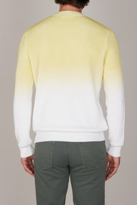 Pull à dégradé en soie mélangée - Jaune & Blanc