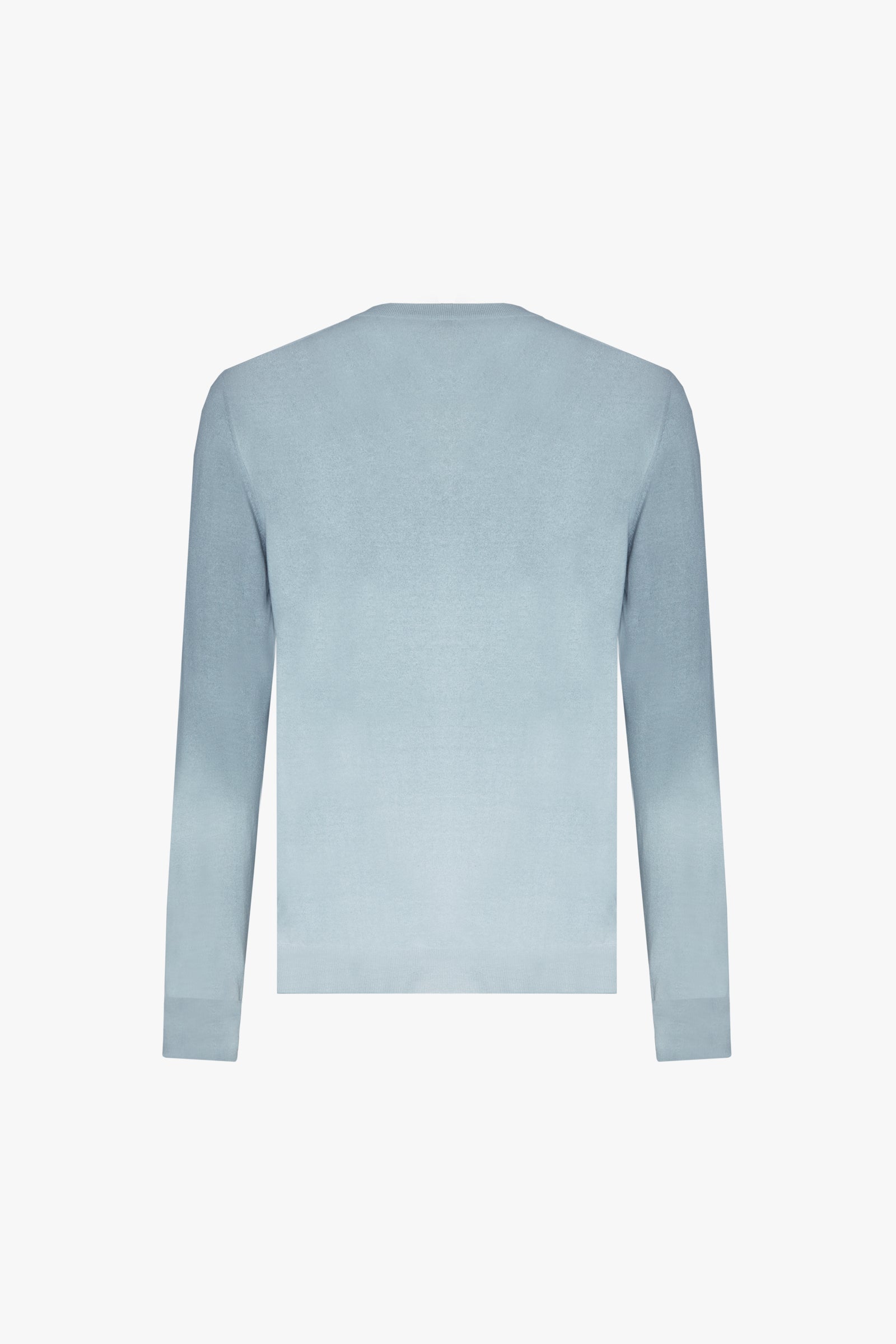 Pull à motif géométrique dégradé en soie - Bleu
