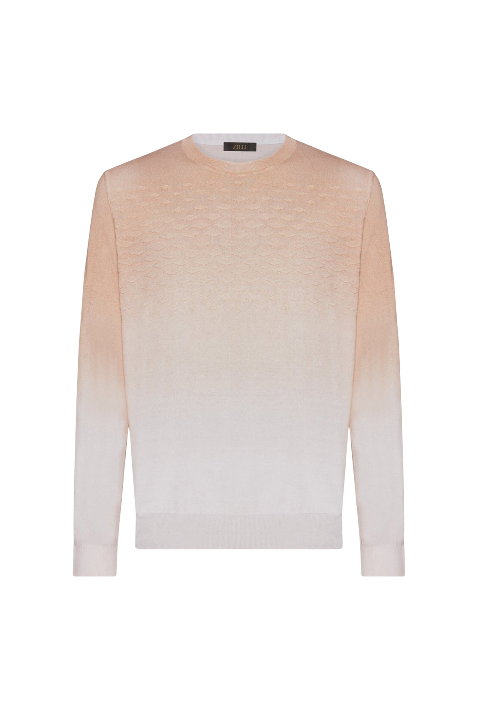 Pull à imprimé dégradé en soie - Beige & Blanc
