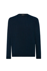 Pull à maille en soie mélangée - Bleu